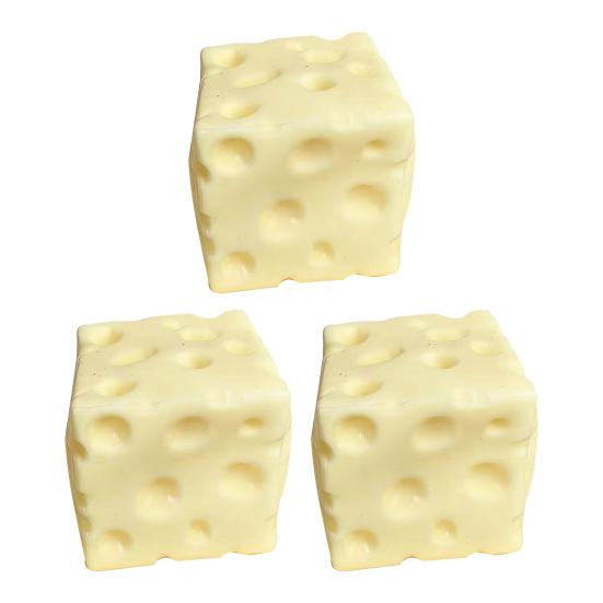 1/2/3Pcs Flour Filled Cheese Squeeze Toy Stress Relief Cheese Cube Fidget Toy Relaxation Focus Aid Soft Stress Ball Simulated Cheese Sensory Toy