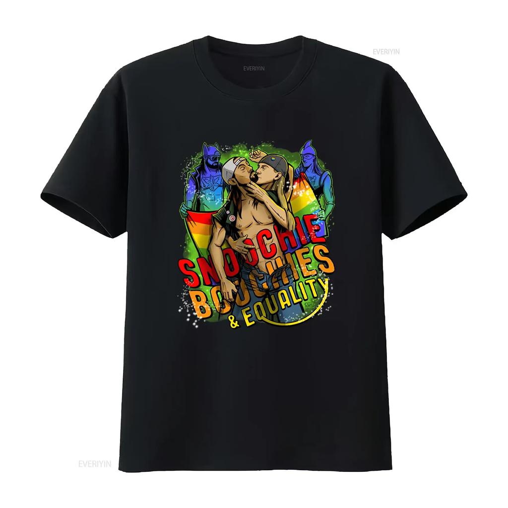 Jay And Silent Bob Smoochie Boochies Equality T Shirt B3lf Vintage Streetwear Comfortable Homme Stretched Slightly