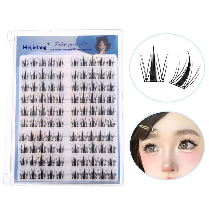 

Diy Self-Adhesive Cluster Lashes 10 Rows/Box, Glue-Free Manga Style Sectioned Eyelashes Natural Look one size