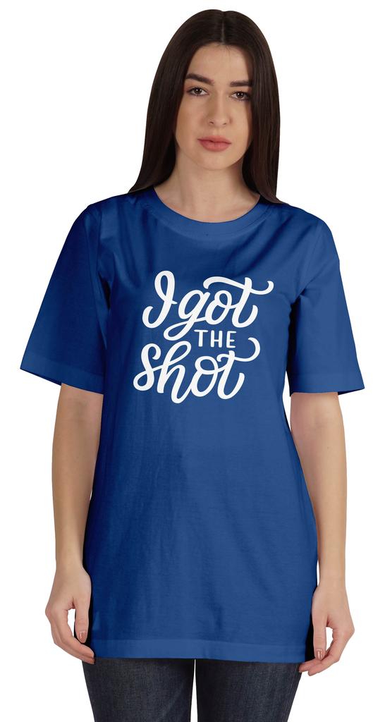 Inkmeso I Got The Shot Funny Pro-Vaccine Crew Neck T-shirt For Womens