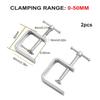 2pcs 50-100mm Woodworking Clamp C-Clamp G-Clamp For Wood Plastic Drilling Fixing