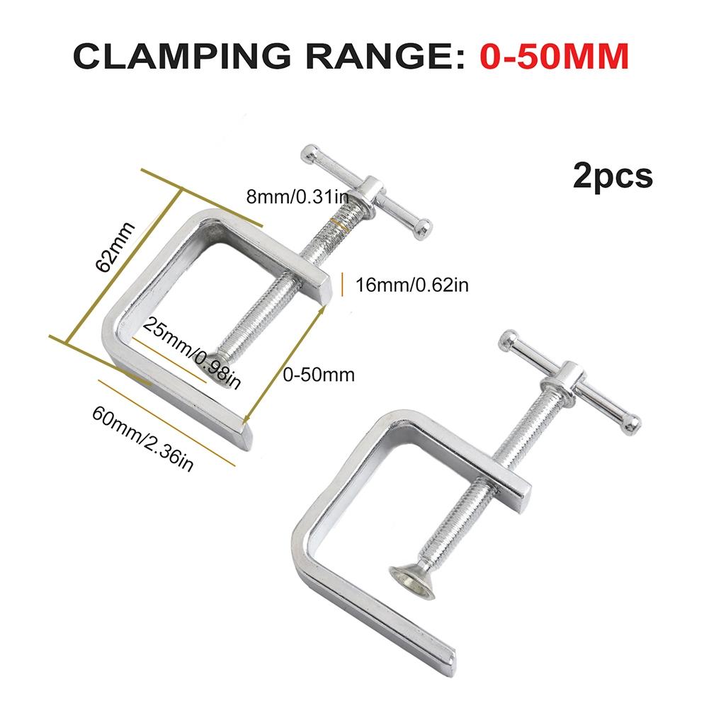 2pcs 50-100mm Woodworking Clamp C-Clamp G-Clamp For Wood Plastic Drilling Fixing