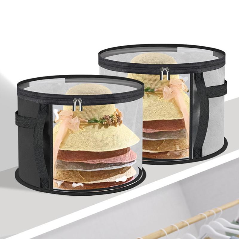 New Hat Box Convenient Round Travel Hat Box Organizer Wear-Resistant Hat Organizer Hat Storage Organizer