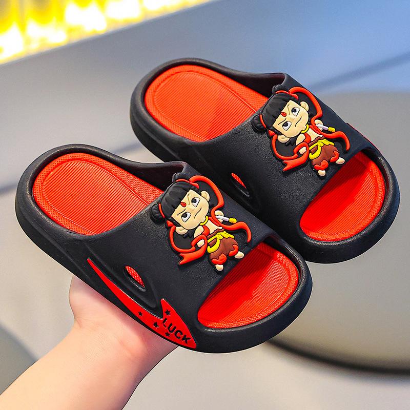 

Nezha children s slippers for summer, boys indoor bath non-slip toddler baby sandals with soft soles for home use 28-29Inner Length18cm