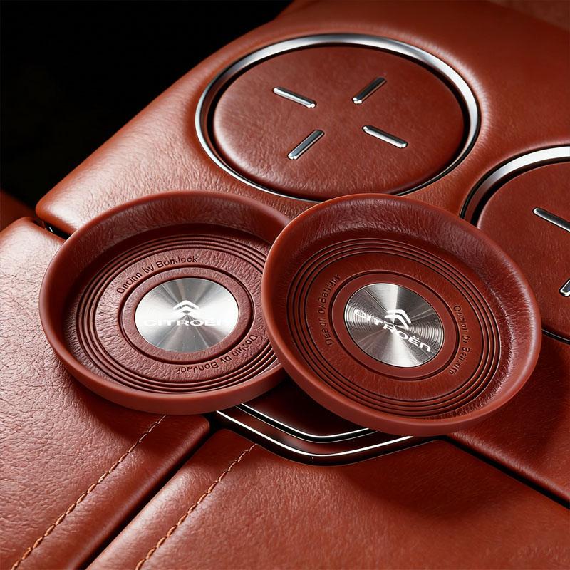 2Pcs Anti-Slip Silicone Car Coaster Cup Holder Leak-Proof Pad For Citroen C3 C5 C5X C4 e-C4 X e-C3 C-Elysee Berlingo C1 C1 C6 C2