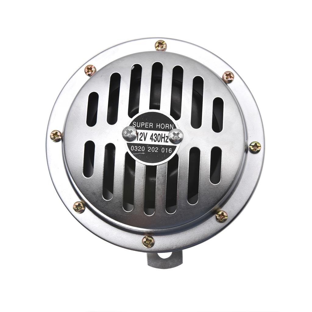 12V Motorcycle Horn Chrome Round Slotted Grille Car Horn Cover Speaker Horns Bike 320Hz 240Hz Fit For Honda for Vehicles Cars
