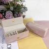 Velvet Necklace Storage Box Portable Solid Color Necklace Holder Compact Multi-functional Rings Bearer Box Jewelry Organizer