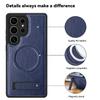 Official Leather Stand Holder Magnetic Case Samsung Galaxy S25 S24 S23 S22 Ultra Plus S24FE for Magsafe Wireless Charging Cover