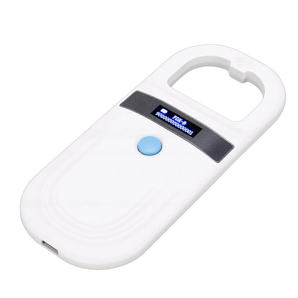 Pet Microchip Reader 128 Records Data Storage Animal ID Tag Handheld Scanner with OLED Display Screen Support for FDX B