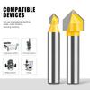8mm Shank 90 Degree V Groove Template V-Groove V Grooving Router Bit Cleaning Flush Trim Corner Round Cove Box Bits Tools