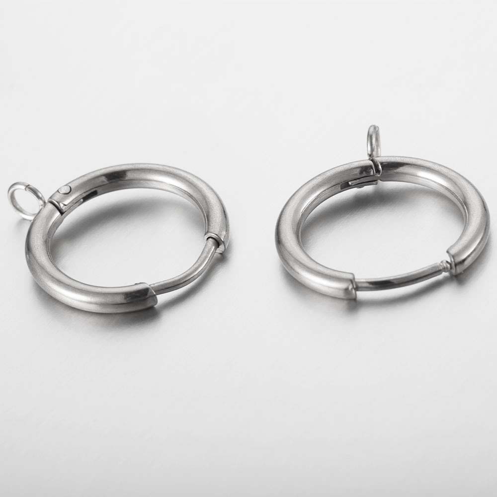 

10pcs Stainless Steel Gold Plated 16mm Hoop Earring Hook with Loop Ear Post Jump Ring French Earrings Earwire DIY Jewelry Making Outer 16mm