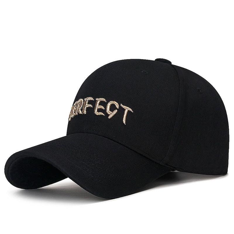 Outdoor Cotton Baseball Cap With Embroidered Alphabet Sunshade Casual Unisex Black