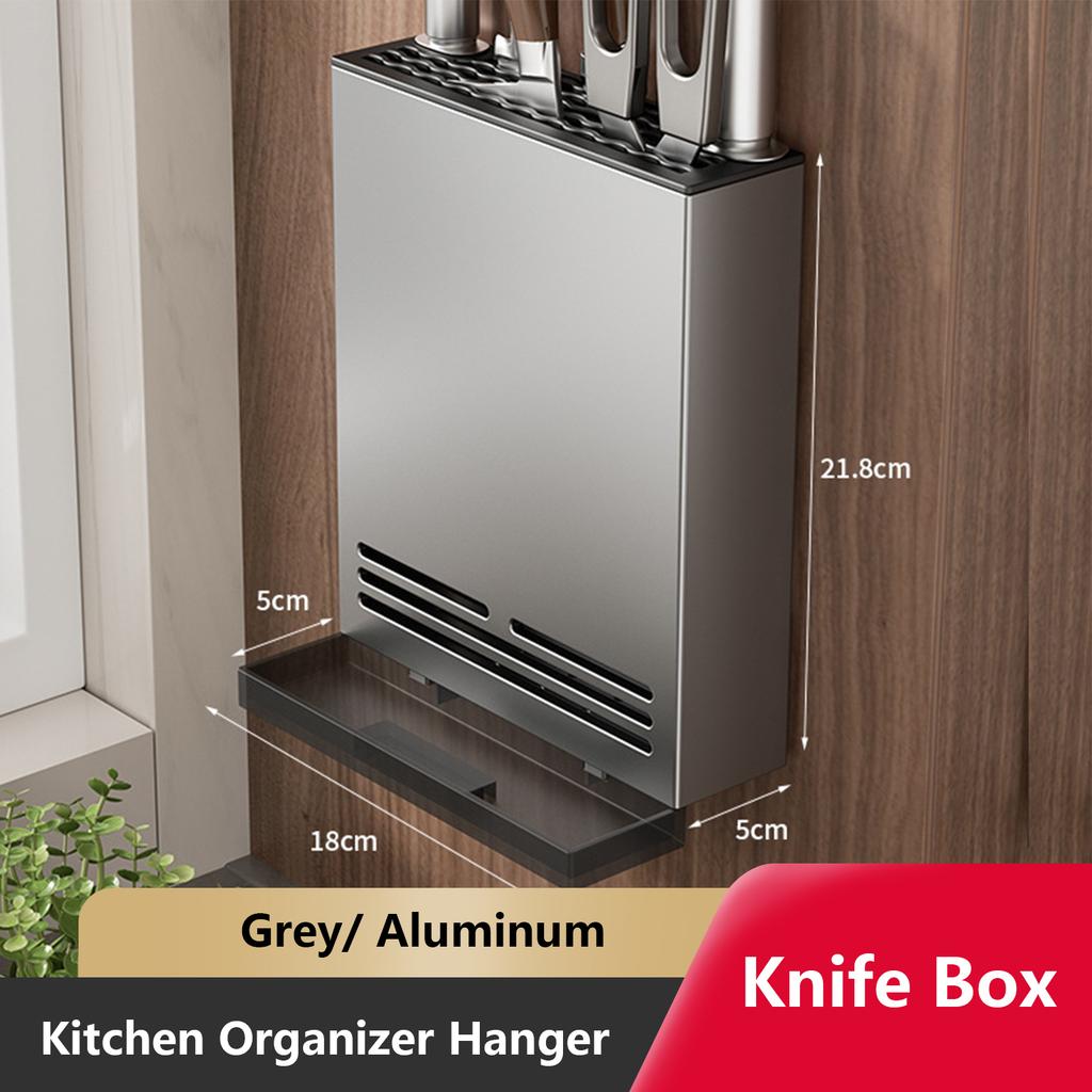 Kitchen Storage Knives Holder Wall Mounted Organizer Spoon and Chopsticks Rest Hanging Organizers Aluminium