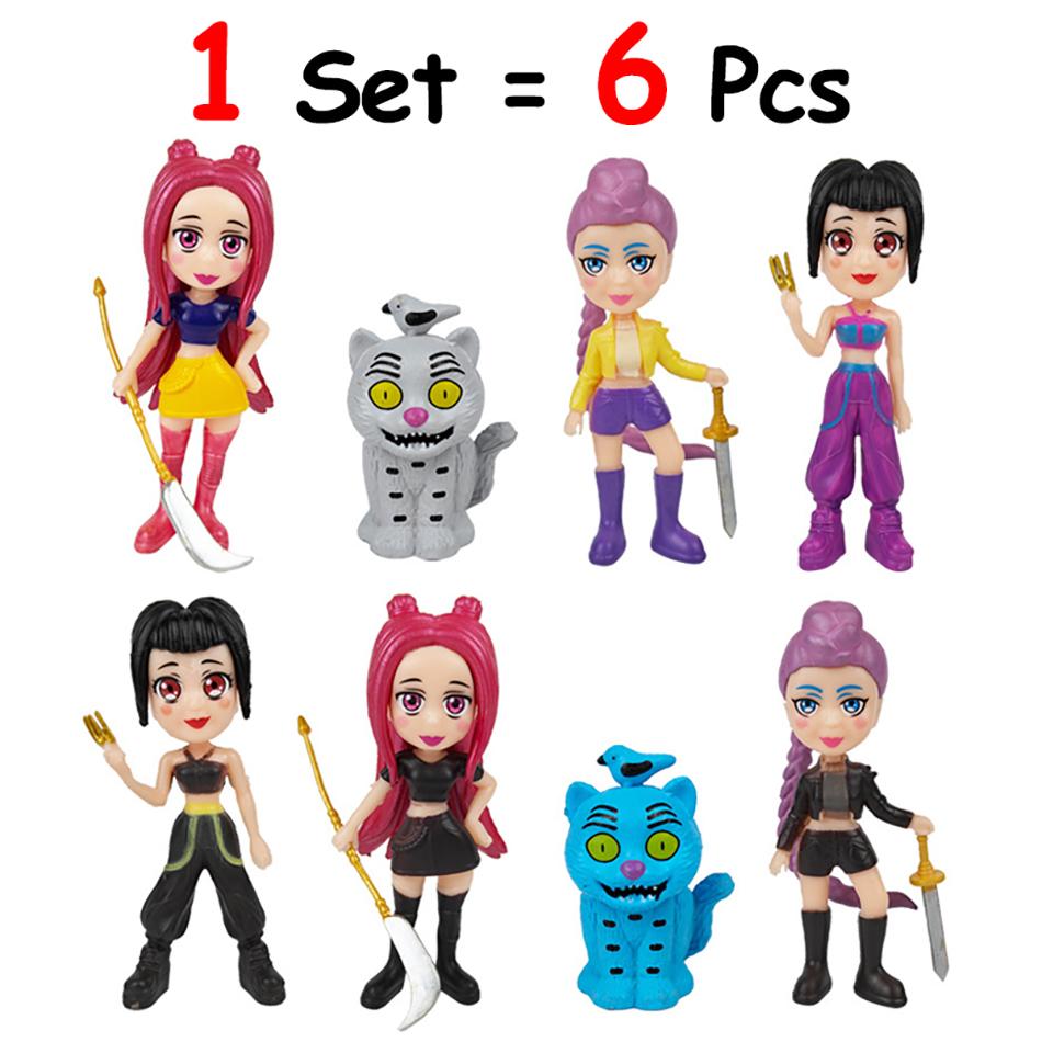 8pcs/Set Kpop Demon Hunt Series Figure Mini Tiger Figurine Toy Desk Decoration Figurine DollStatues Ornament Christmas Kid Gifts