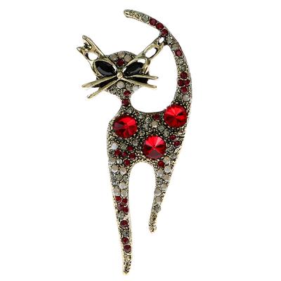 Neue Strass Katze Brosche Tier Design Mode Pin 3 Farben Erhältlich Frühling Schmuck Mantel Zubehör Hohe Qualität