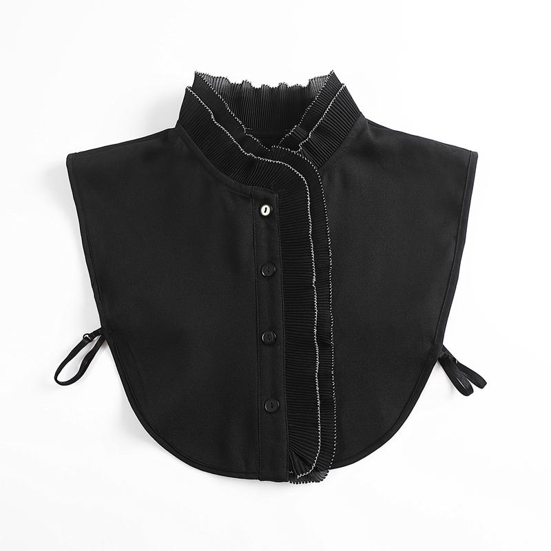 Elegant White Layered Doll Collar Half Shirt Blouse Detachable False Collar Ruffled High Neck Sweater Decorative Collar
