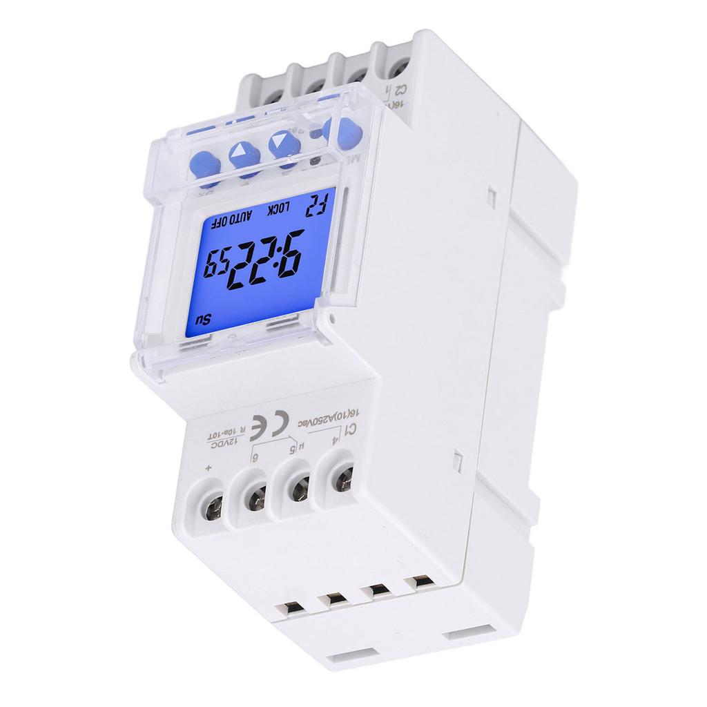 Comutator temporizator programabil 24 ore 7 zile Montare pe șină DIN 2 canale 8 setări On Off Modul comutator temporizator 1