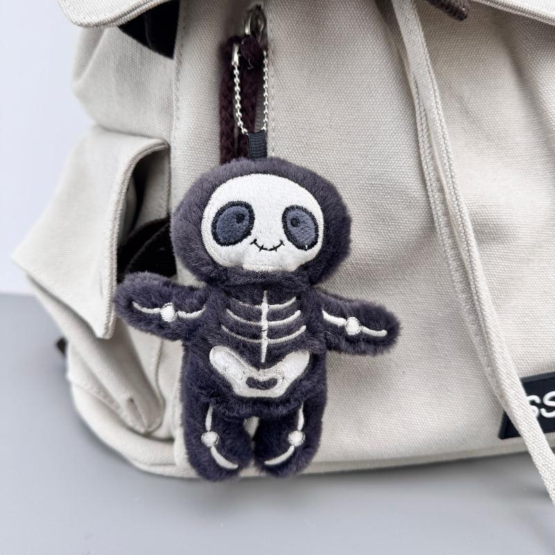 

Halloween Funny Skull Mummy Plush Toy Creative Stuffed Doll Keychain Bag Pendant Key Hanging Decor Fun Holiday Gifts