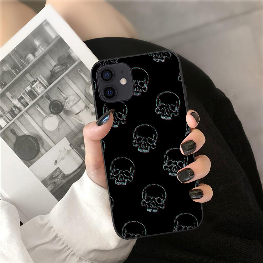 Aplicable a iPhone 16 Funda para teléfono móvil Funda blanda XR Nueva funda para teléfono móvil con calavera Funda para teléfono con calavera