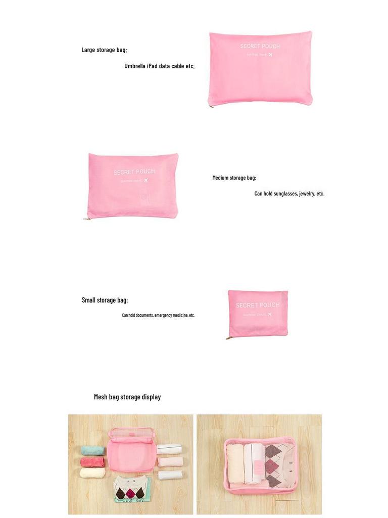 6-Piece Waterproof Korean Style Travel Organizer Set