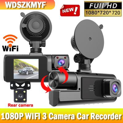 Autokamera 3kanálová WIFI 1080P Palubní kamera pro auta Kamera Videorekordér Zadní kamera pro vozidlo Černá skříňka Příslušenství pro auto