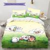 Diddl2 Pattern Bedding Quilt Set  Home Decoration  Gift (1 * duvet cover + 2 * pillowcase  without core)