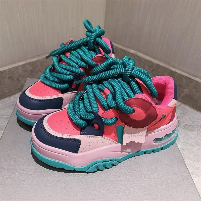 

Модная спортивная обувь 2024 года, осень, новые туфли на толстой подошве с высокой подошвой, универсальные вулканизированные туфли, женская обувь Zapatos Mujer 40 красный