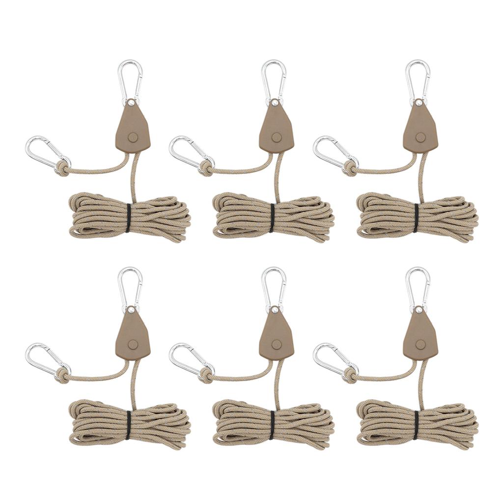 Ratchet Grow Light Tent Rope Clip Hangers Camping Awnings Tent Rope Tent Fixed Buckle Pulley Tensioner with Carabiner