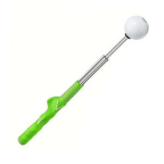 Retractable Golf Swing Training Aid Portable Grip Trainer with Click Feedback for Right And Left Handed Golfers Warm Up Stick