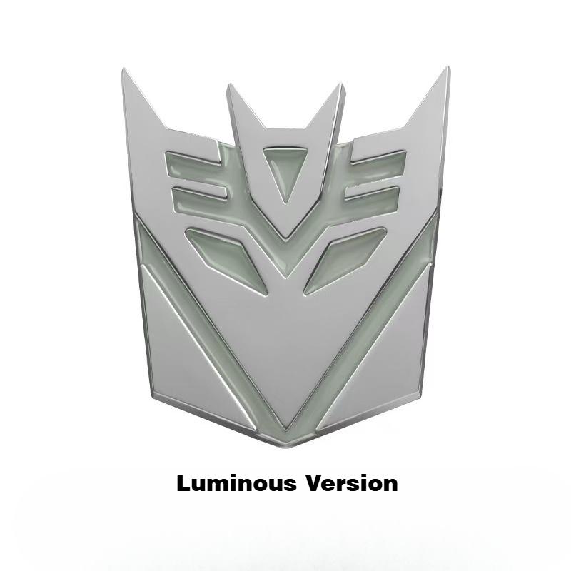 Auto Robot Metal Autobot Emblem for Car Glow-in-The-Dark Effect Auto Car Accessories Vehicle Decorative Silver