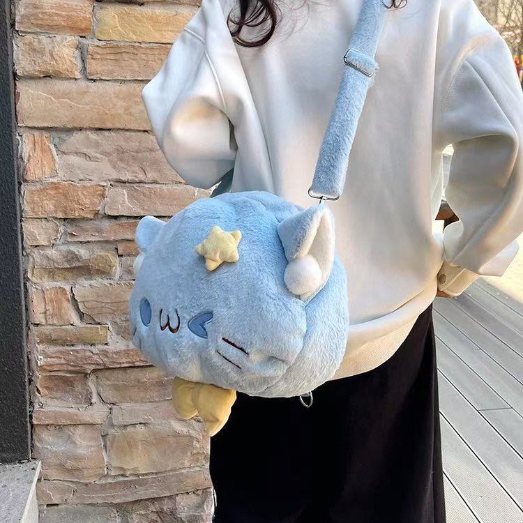 JIAERDI Sweet Cute Kitten Backpack Large Capacity Plush Soft Student Ita Bag Ladies Cartoon Lolita Multifunctional Shoulder Bags