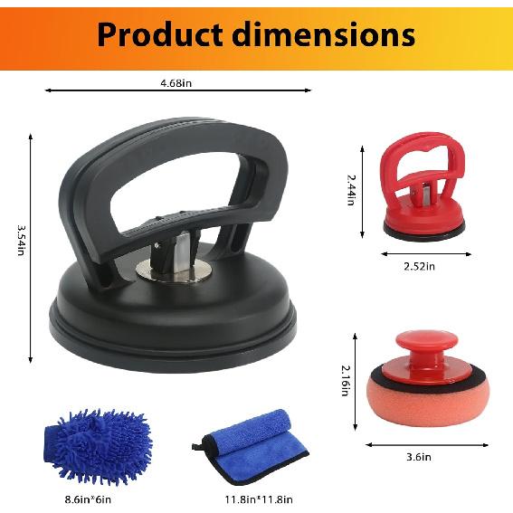 Dent Remover Tool For Car, Car Body Repair Dent Removal Tools, Orange Suction Cup Dent Puller, Hail Damage Repair Kit Dent Puller Tool