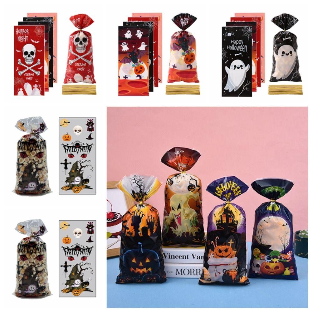 100pcs Hard To Tear Halloween Candy Bag Waterproof Children's Gift Packaging Bag  Halloween