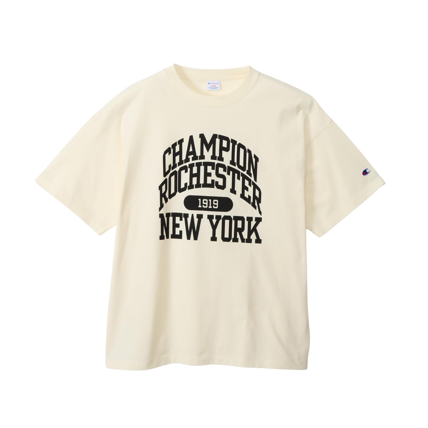 

Champion Casual Short Sleeve Crew USA Garment Relax Graphic Logo Men s T-Shirt, Neck, 100% Cotton, Wash, Fit, Print, C3-B326-815-L