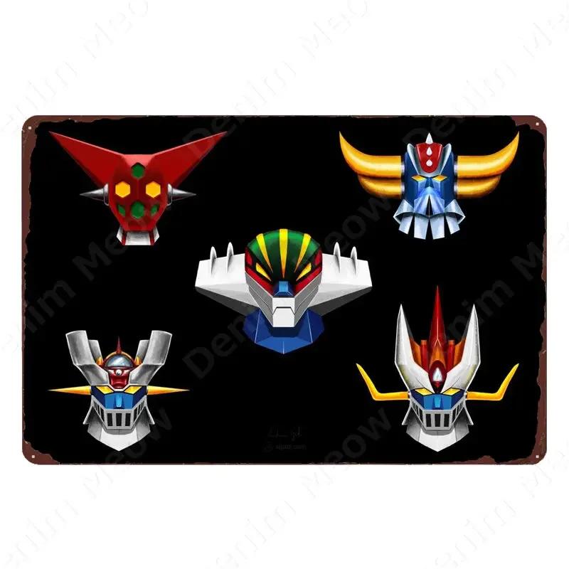 Sci-Fi Anime Robot Metal Wall Sculpture|Tin Sign,Vintage Cartoon Poster,Halloween&Christmas Gift,Man Cave/Garage Decor