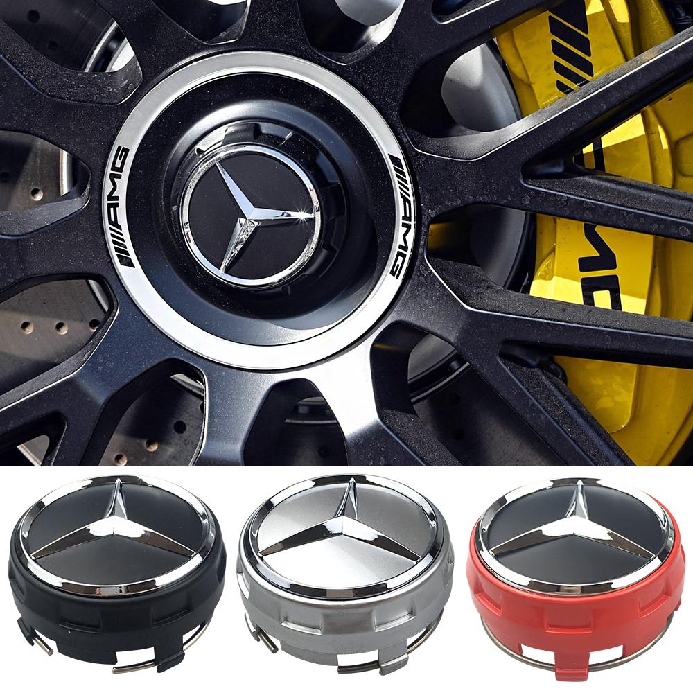 CRK1 A0004000900 Car silver Red 4pcs 75mm Wheel Center Hub Caps 4Pcs For Mercedes Benz AMG W212 W205 W204 W211 W213 Accessories