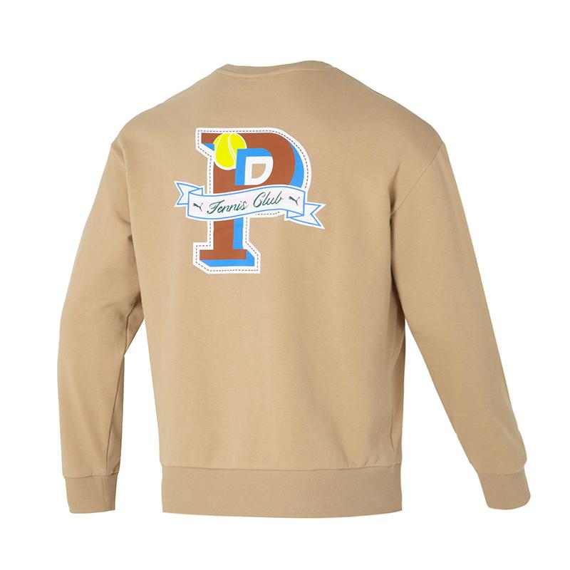 Puma Bedrucktes Rundhals-Freizeit-Langarm-Pullover-Sweatshirt Herren-Sweatshirt Khaki 625802-83
