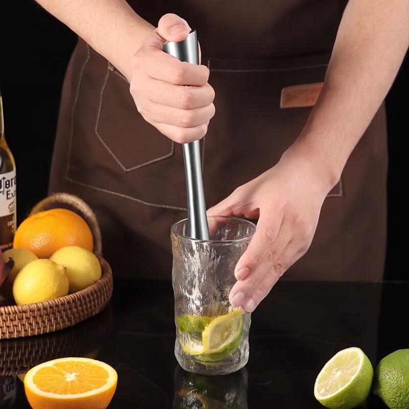 BJ Stainless Steel Ice Crusher Hammer, Ice Breaker, Juicer Stick, Shaker Cup Muddler, Lemon Tea Tool, Ice Crusher Hammer, 26cm Long Versio