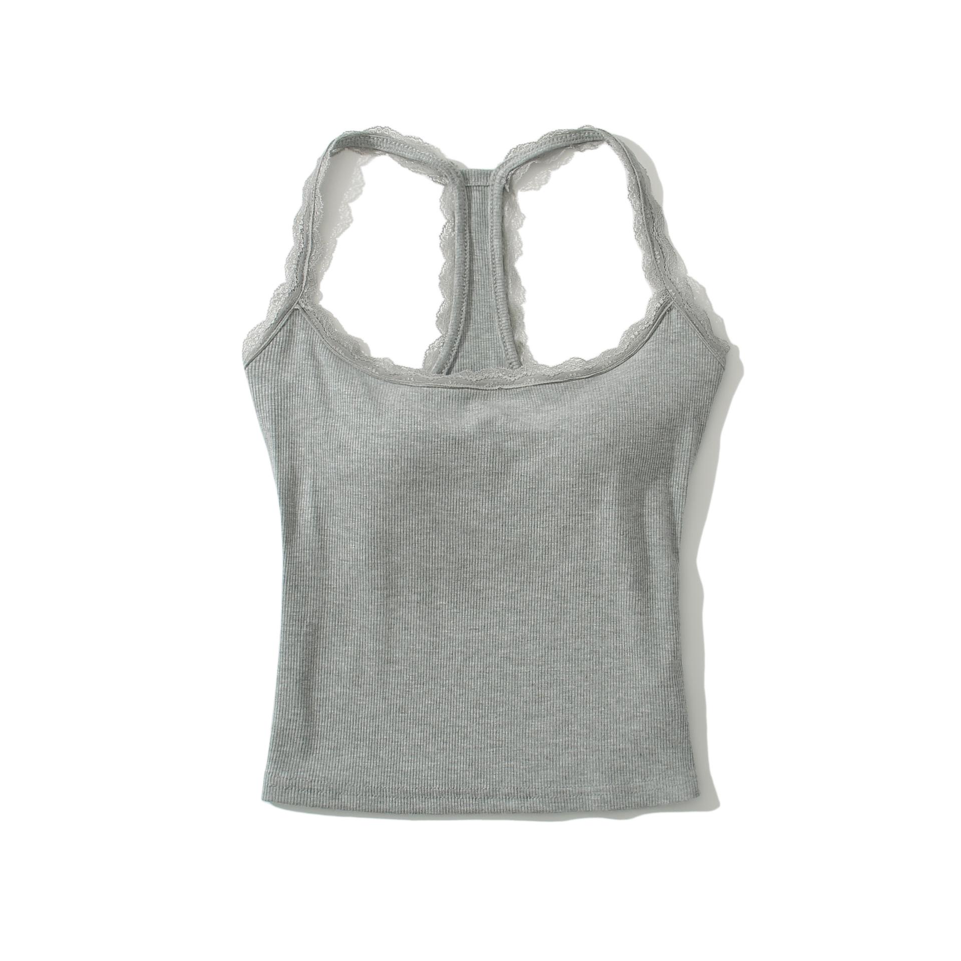 

Женский летний топ халтер без спины облегающего кроя с подкладками для бюста и кружевной отделкой Small