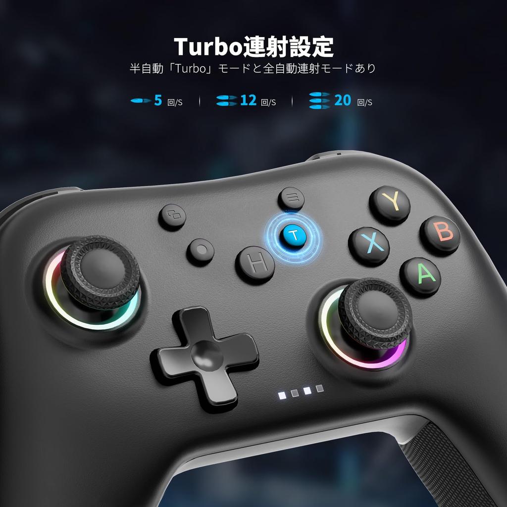 AceGamer Aurora PC Controller, Wireless Controller with 2.4G Receiver, Turbo Fire, Vibration Adjustment, 6-Axis Gyro Sensor, Low Power Warning LED
