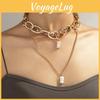 Fashionable Double Layer Bear Necklace Unique Alloy Jewelry Stylish Womens Accessory
