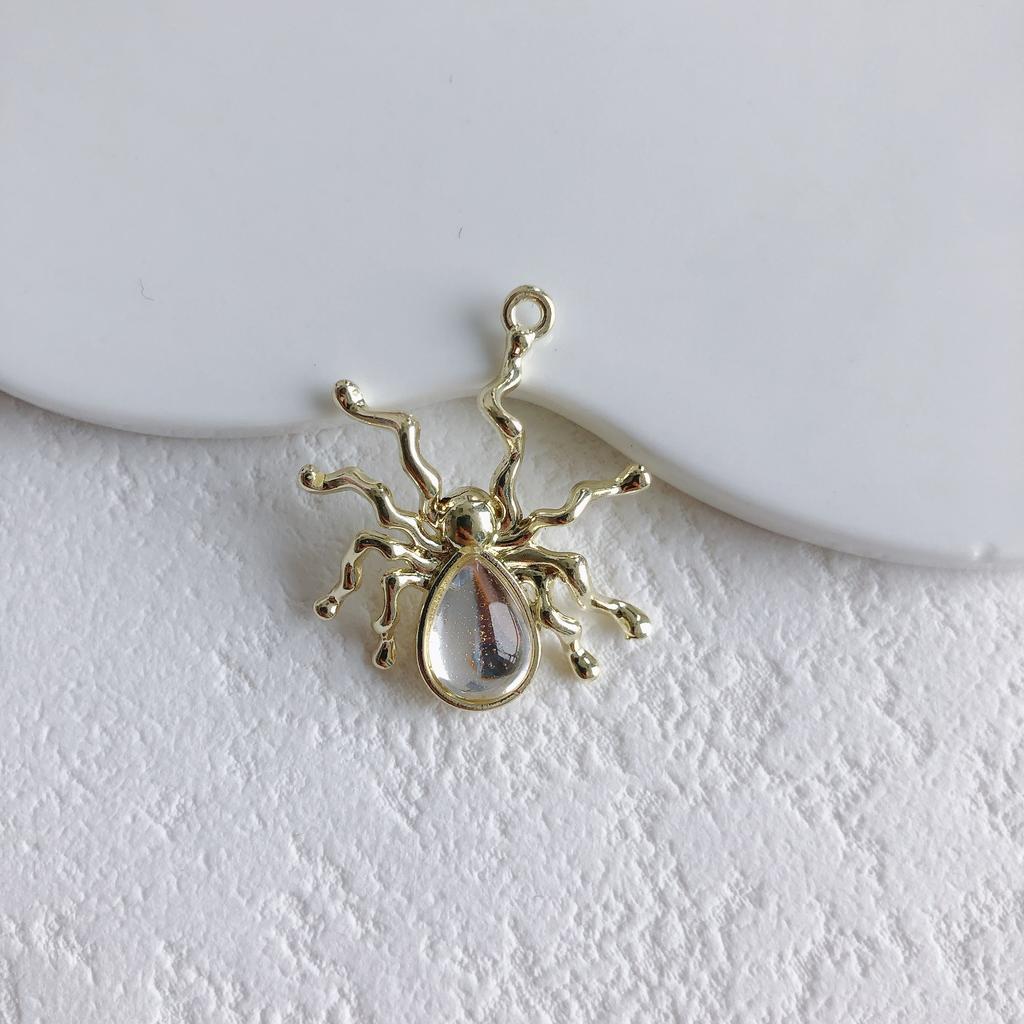 2pcs Alloy Pendants Spider Shape Colorful Unique Style Single Hole Pendants for Jewelry Making DIY Handmade Supplies Accessories