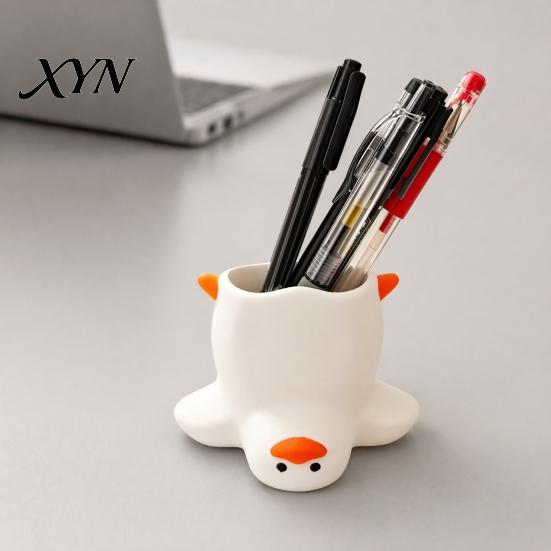 Creative Gift for Girls Upside Down Duck Pen Holder, 3D Printed Desk Organizer, Funny Holder Stationery Storage Office School,
