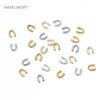 50/100pcs 18K Gold Plated Brass Wire Guard Guardian Protectors Loops U Shape Clasps Connector,DIY Jewelry Making Accessories