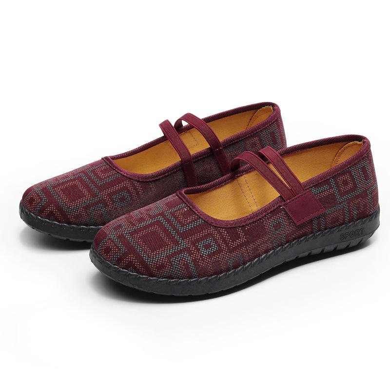 

Spring and Autumn new cloth shoes women s large size breathable shoes comfortable non-slip soft sole middle-aged and elderly casual shoes 35