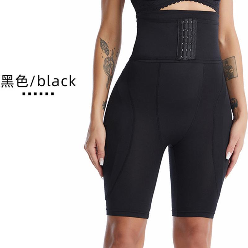 High Waist Tummy Control Butt Lifter Shapewear Shorts with Front Hooks for Women S чёрный