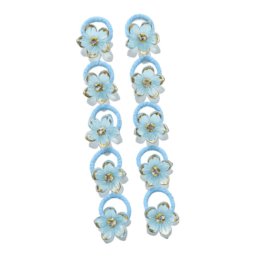 10pcs High Elasticity Flower Girls Hair Ties Durable Braiding Elastic Rubber Bands  Girls зелёный