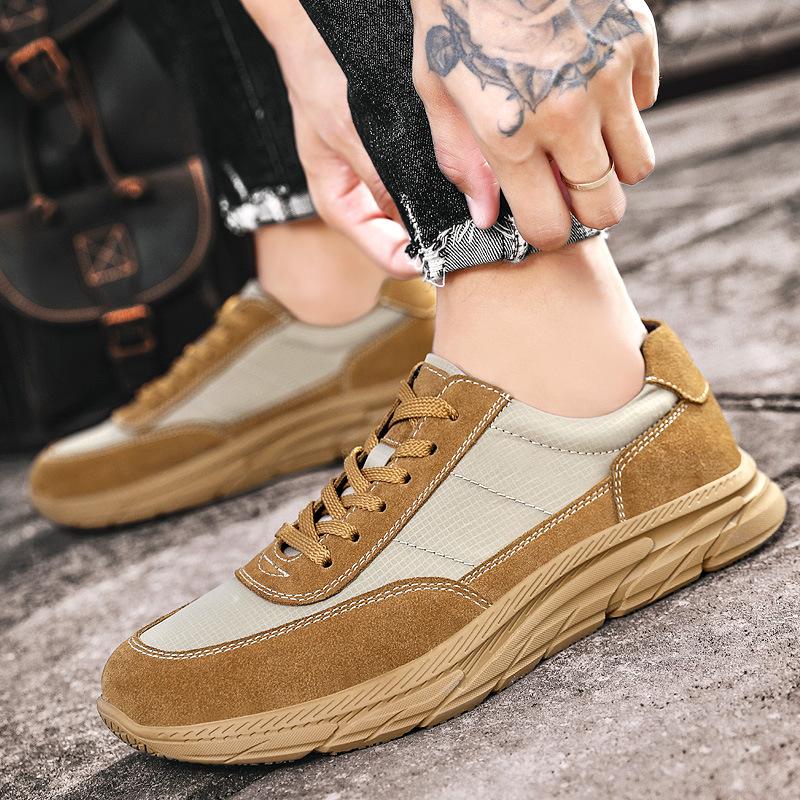 Men's shoes autumn casual leather shoes sports trendy shoes men's retro board shoes