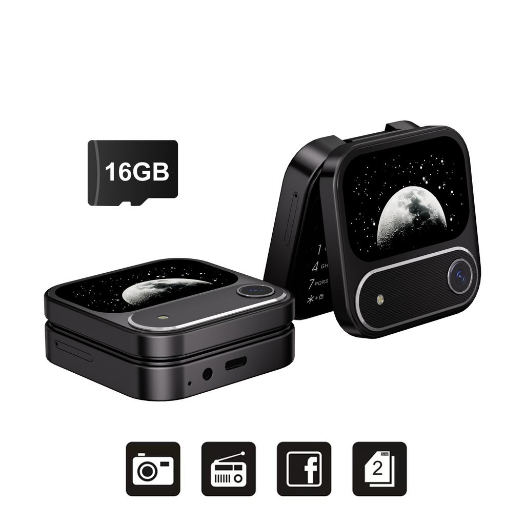 I17 Air Mini Faltbares Handy 2G GSM 1,77" Display Magische Stimme Kurzwahl UKW-Radio 2 SIM-Karten Kleine quadratische Handys