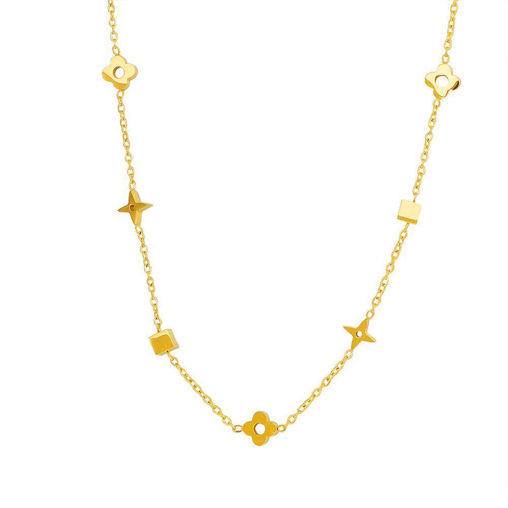 Clover Titanium Steel Light Luxury Choker Necklace
